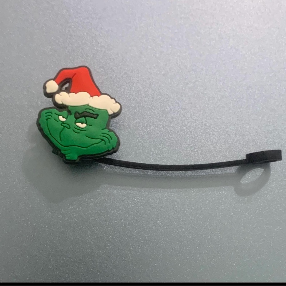 Grinch straw topper Stanley